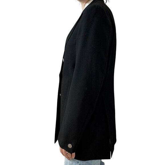Vintage Seeger Black Wool Double Breasted Sport Coat Blazer Sz 40 - Picture 9 of 11